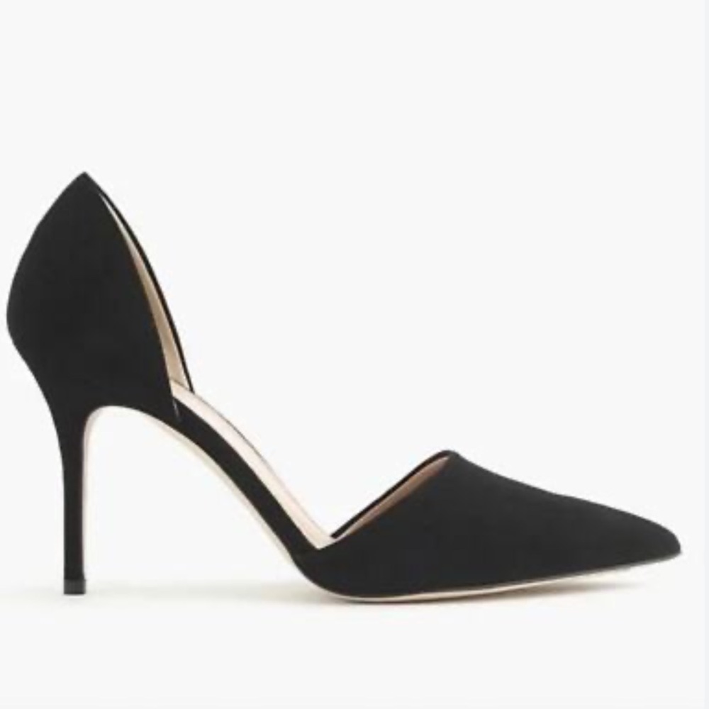 J. Crew Black Pointed Toe D'Orsay Stiletto Heels